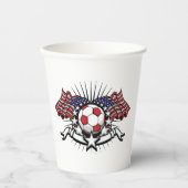 Patriotic American Soccer Design USA Flag Football Pappbecher (Vorderseite)