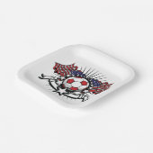 Patriotic American Soccer Design USA Flag Football Pappteller (Gewinkelt)