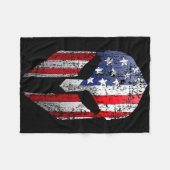 Patriotic American Spartan Warrior Usa Flag Helmet Fleecedecke (Vorderseite (Horizontal))