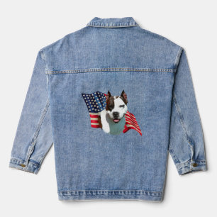 Patriotic American Staffordshire Jeansjacke
