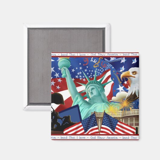 Patriotic American Symbol Magnet Favoriten (Vorderseite/Rückseite)