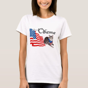 Patriotic American Tabby Cat für Obama T-Shirt