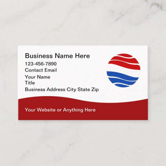 Patriotic American Theme Modern Business Cards Visitenkarte (Vorderseite)