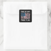Patriotic American This is my stolz Flag USA Quadratischer Aufkleber (Tasche)