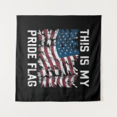 Patriotic American This is my stolz Flag USA Wandteppich (Vorderseite (Horizontal))