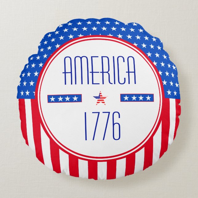 Patriotic American Throw Kissen (Vorderseite)