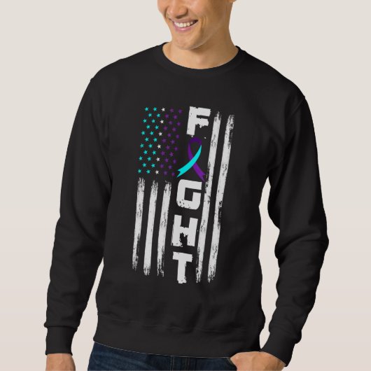 Patriotic American US Flag Suicide Prevention Awar Sweatshirt (Vorderseite)