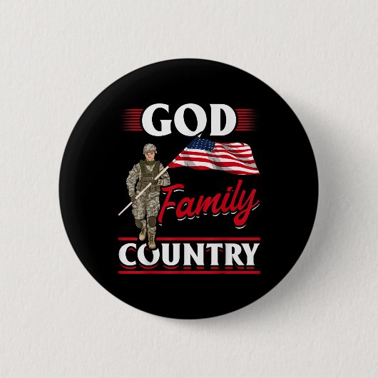 Patriotic American Us Flaggenstaat Button (Vorderseite)
