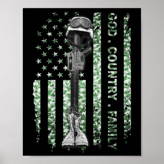 Patriotic American Us Flaggenstaat Poster (Vorne)