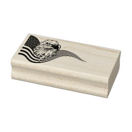 Patriotic American USA Flag Bald eagle art Gummistempel