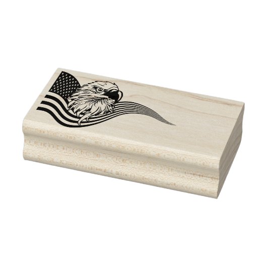 Patriotic American USA Flag Bald eagle art Gummistempel (Stempel)
