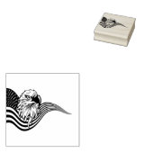 Patriotic American USA Flag Bald eagle art Gummistempel (Stempel)