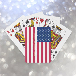 Patriotic American USA Flag Mit Monogramm Poker Ga Spielkarten