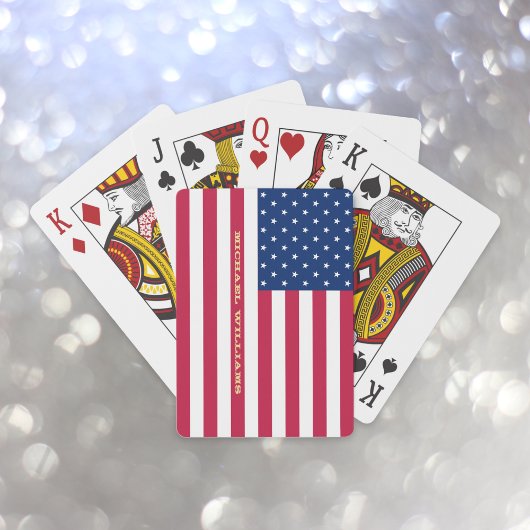 Patriotic American USA Flag Mit Monogramm Poker Ga Spielkarten