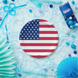 Patriotic American USA Flag Party Party Food Pappteller
