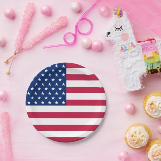 Patriotic American USA Flag Party Party Food Pappteller (Party)
