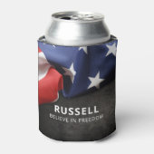 Patriotic American USA Flag Personalisiert Dosenkühler (Kanne Vorderseite)