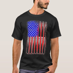 Patriotic American USA Flag Vintag 4. Juli Baseb T-Shirt