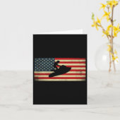 Patriotic American USA Flaggenjet Skiing Jet Ski L Karte (Gelbe Blume)
