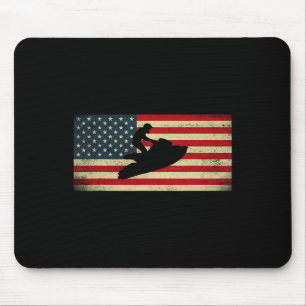 Patriotic American USA Flaggenjet Skiing Jet Ski L Mousepad