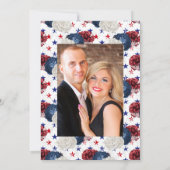 Patriotic American USA Wedding Foto Einladung (Rückseite)