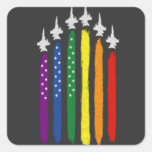 Patriotic American Vintag Flag LGBTQ 4. Juli Quadratischer Aufkleber