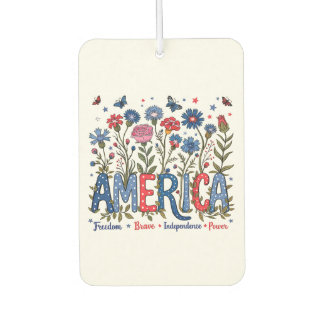 Patriotic American Wildflowers Fourth of July USA Autolufterfrischer