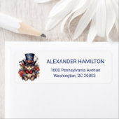 Patriotic Americana Cat Return Address (Insitu)