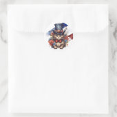 Patriotic Americana Cat Runder Aufkleber (Tasche)