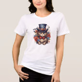 Patriotic Americana Cat Tri-Blend Shirt (Vorderseite)