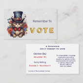 Patriotic Americana Cat Vote Visitenkarte (Vorne/Hinten)