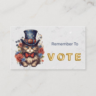 Patriotic Americana Cat Vote Visitenkarte