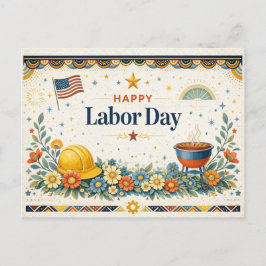 Patriotic Americana Happy Labor Day Feiertagspostkarte