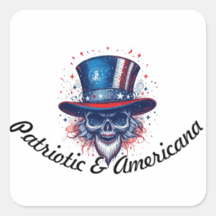 Patriotic & Americana Quadratischer Aufkleber