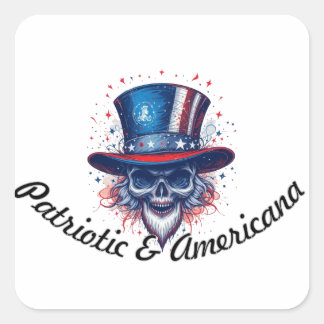Patriotic & Americana Quadratischer Aufkleber