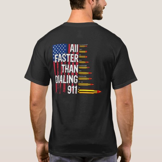 Patriotic Ammo Gun Eigentümer der US-Flagge Flag F T-Shirt (Rückseite)