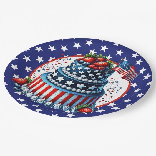 Patriotic And Sassy Celebration  Pappteller (Schrägansicht)