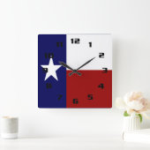 Patriotic and Vibrant Texas Flag Quadratische Wanduhr (Zuhause)