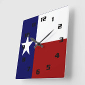 Patriotic and Vibrant Texas Flag Quadratische Wanduhr (Winkel)