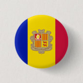 Patriotic Andorra Flag Button (Vorderseite)