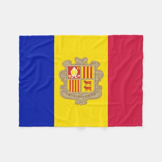 Patriotic Andorra Flag Fleecedecke (Vorderseite (Horizontal))