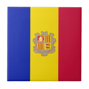 Patriotic Andorra Flag Fliese