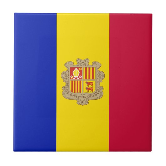 Patriotic Andorra Flag Fliese (Vorderseite)