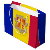 Patriotic Andorra Flag Große Geschenktüte (Rückseite Schrägansicht)
