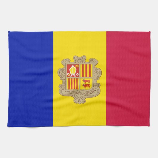 Patriotic Andorra Flag Handtuch (Horizontal)