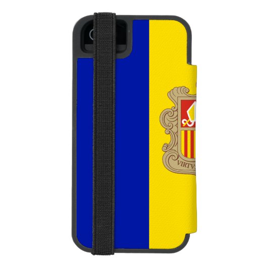 Patriotic Andorra Flag Incipio iPhone Geldbeutel-Hülle (Folio Rückseite)