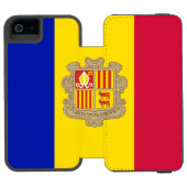 Patriotic Andorra Flag Incipio iPhone Geldbeutel-Hülle (Folio Geöffnet)