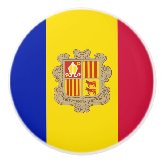 Patriotic Andorra Flag Keramikknauf (Vorderseite)