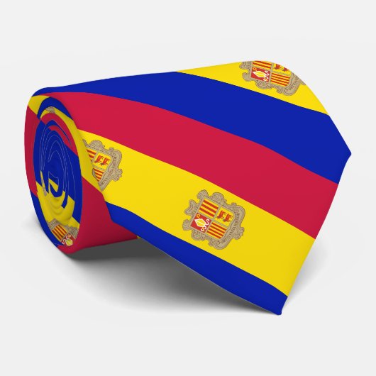 Patriotic Andorra Flag Krawatte (Gerollt)