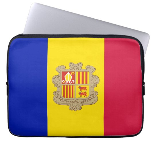 Patriotic Andorra Flag Laptopschutzhülle (Vorderseite)